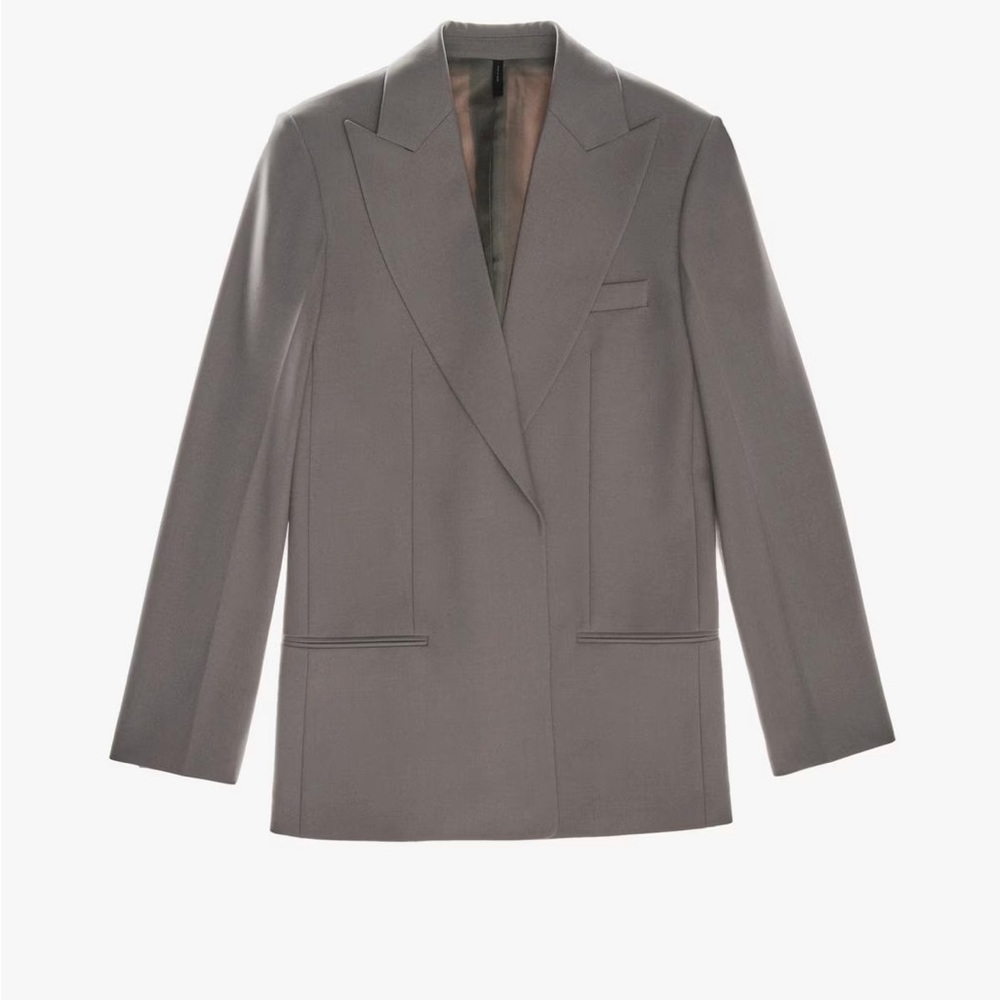 Helmet Lang Stretch Wool Lapel Blazer